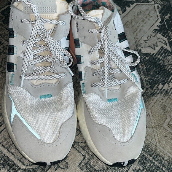 Adidas men’s Nite Jogger White Hi-Res Aqua size 12 - Picture 4 of 10